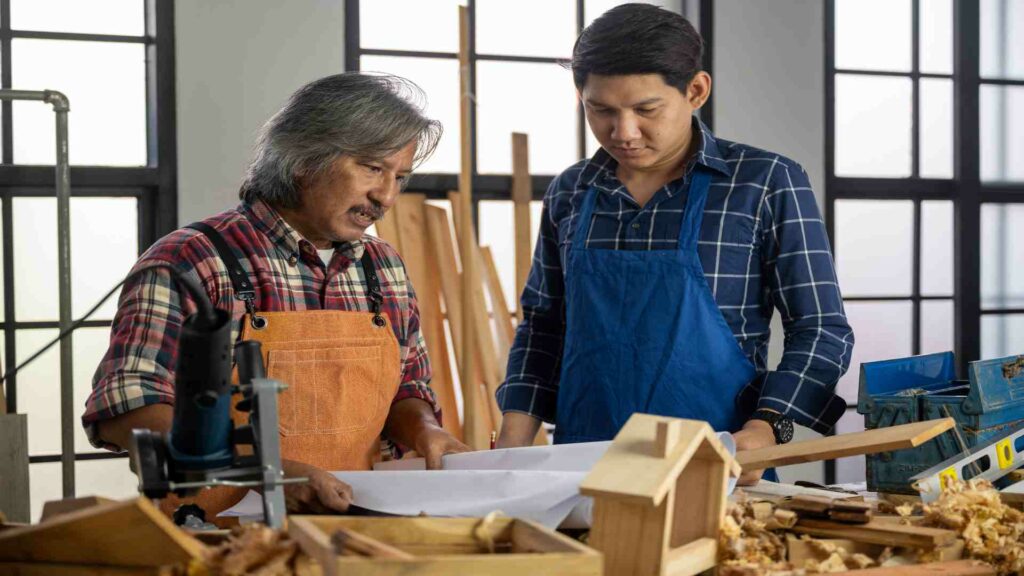 Photo d'artisans dans leur atelier