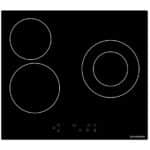 SCHNEIDER - STV603 - Plaque de cuisson vitrocéramique - 3 Foyers - 5200 Watts - Touches Sensitives - Minuterie