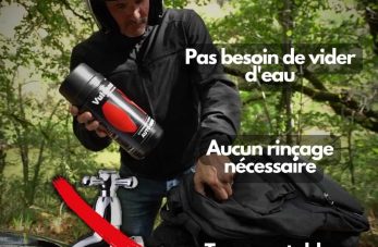 Homme qui transporte dans son sac le produit Vulcanet